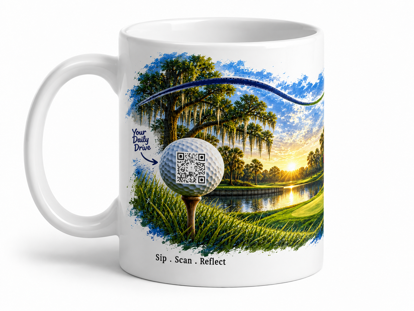 Swing Hard, Pray Harder mug, opposite side